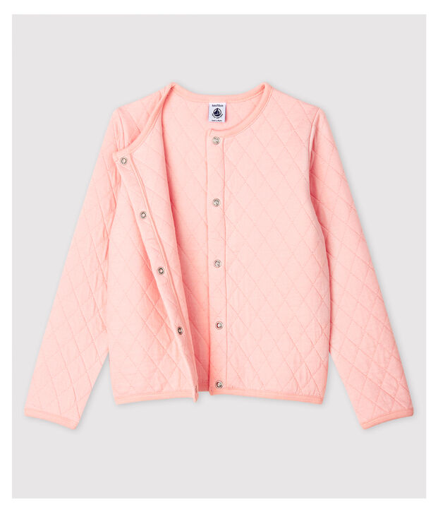 Kinder-Cardigan aus Doppeljersey M&auml;dchen rosa