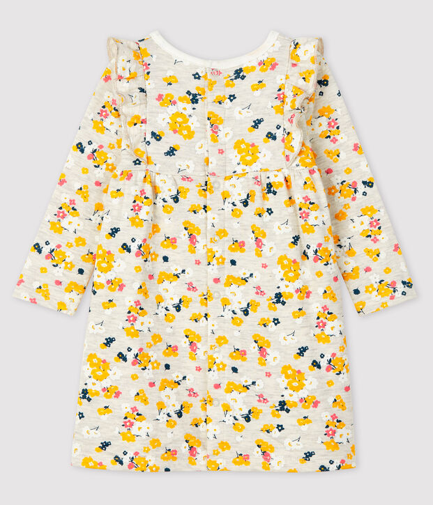 Lang&auml;rmeliges Baby-Kleid f&uuml;r M&auml;dchen beige/vielfarbig