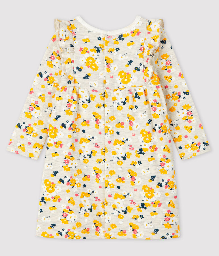 Lang&auml;rmeliges Baby-Kleid f&uuml;r M&auml;dchen beige/vielfarbig