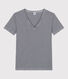 T-Shirt L’ICONIQUE aus Baumwolle mit V-Ausschnitt für Damen
