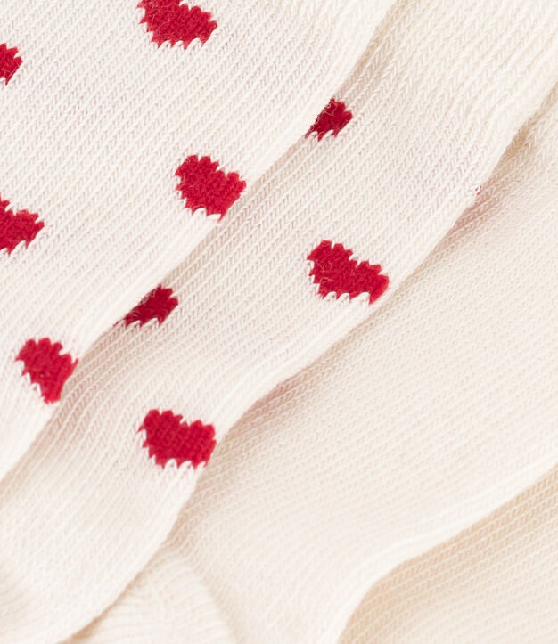 2er-Set Baby-Socken aus Baumwolle mit Herzmotiv vielfarbig