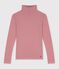 Damen-Rollkragenshirt aus Baumwolle mit Streifen rot/weiss