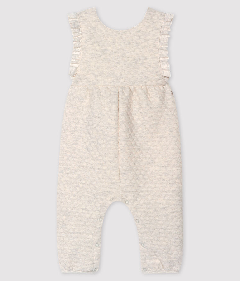 Lange Baby-Latzhose f&uuml;r M&auml;dchen beige MONTELIMAR CHINE