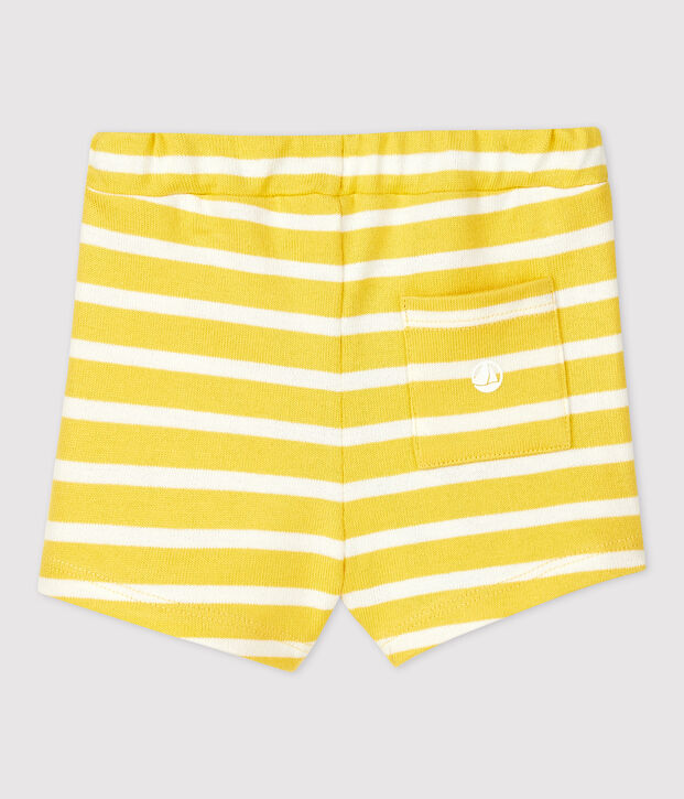 Baby-Shorts aus dickem Jersey gelb/weiss