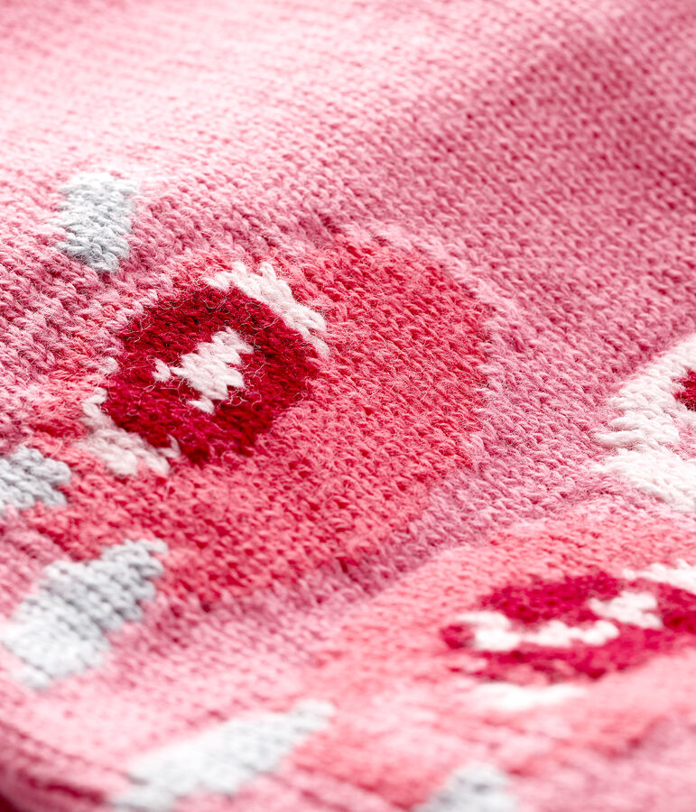 Baby-Cardigan f&uuml;r M&auml;dchen mit Jacquard rosa