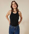 Damen-Tanktop L’Iconique aus Baumwolle schwarz BLACK