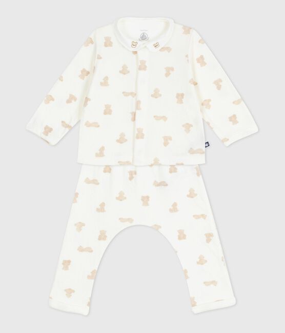 3-teiliges Baby-Geschenkset aus Baumwolle mit Bärenmotiv MARSHMALLOW/ BRUN