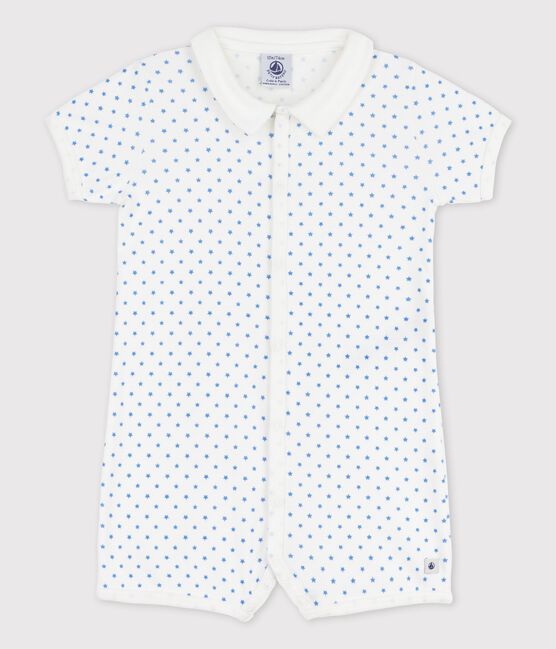 Kurzer Einteiler aus Baumwolle mit Sternenmuster, für Babys weiss MARSHMALLOW/blau BRASIER