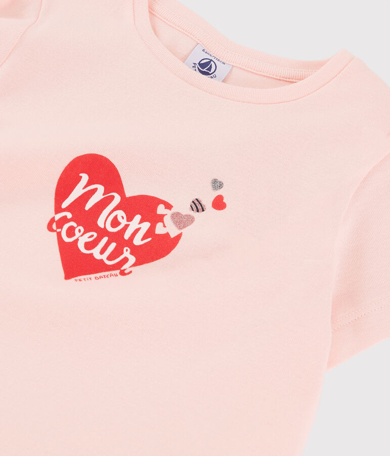 Kinder-T-Shirt mit Siebdruck f&uuml;r M&auml;dchen rosa