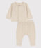 Zweiteiliges Baby-Set aus Bio-Doppeljersey beige MONTELIMAR CHINE