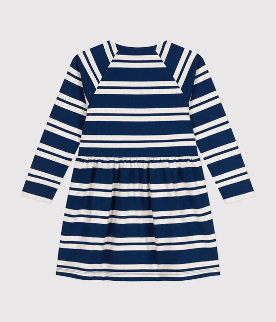 Langärmeliges Kinder-Kleid aus festem Baumwollstoff für Mädchen blau MEDIEVAL/ MONTELIMAR