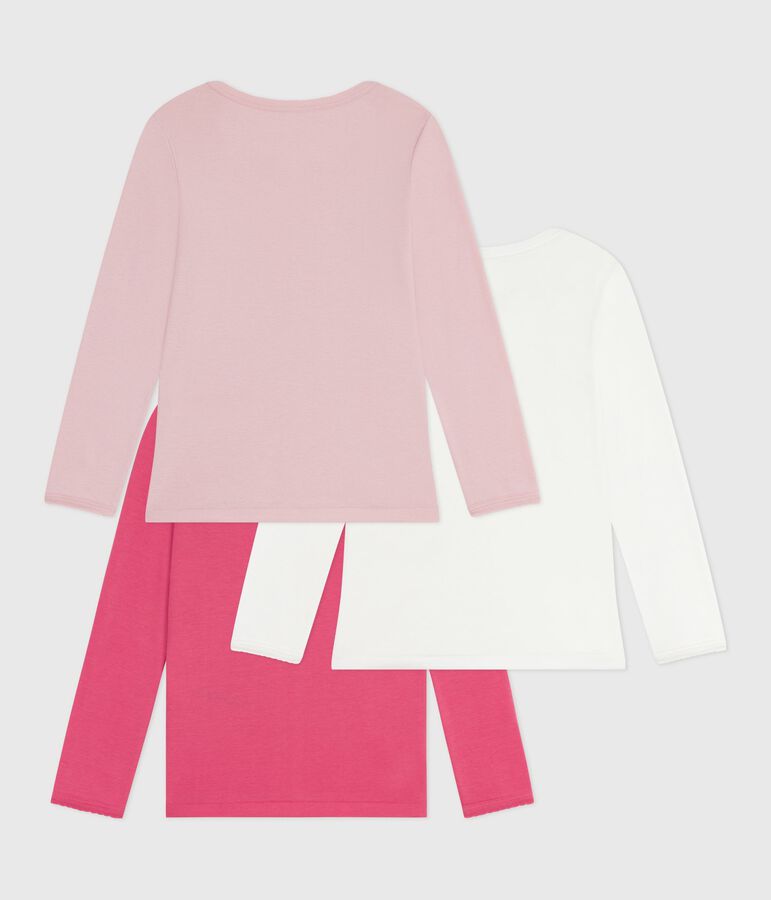 Set lang&auml;rmeliger Kinder T-Shirts aus einfarbiger Baumwolle vielfarbig