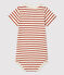 Gestreifter Baby-Body aus Bio-Baumwolle mit Knopfleiste am Kragen beige MONTELIMAR/ OMBRIE
