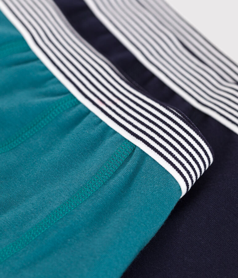 2er-Set Kinder-Boxershorts aus einfarbiger Baumwolle mit Elastan vielfarbig