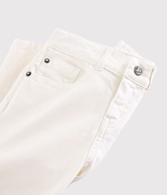 Kinderhose aus Sergestoff für Jungen weiss MARSHMALLOW