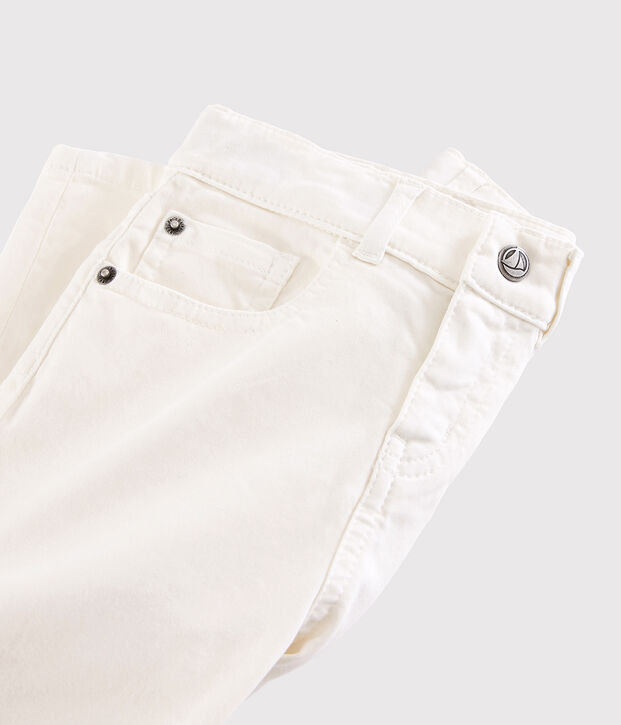 Kinderhose aus Sergestoff f&uuml;r Jungen weiss