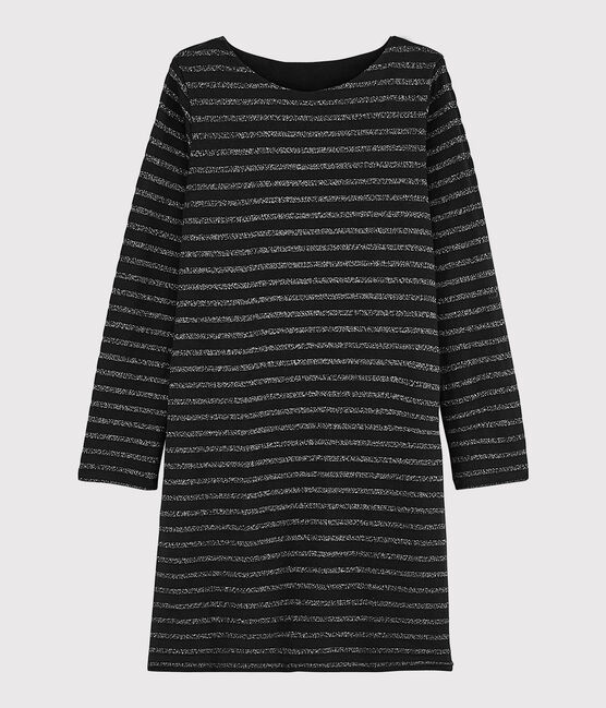 Streifenkleid für Damen schwarz NOIR/ ARGENT