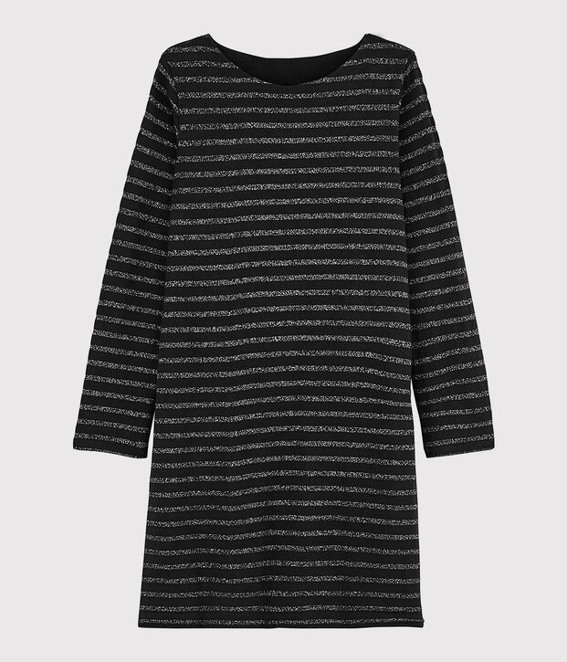 Streifenkleid f&uuml;r Damen schwarz/grau