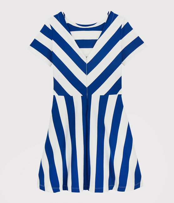 Gestreiftes Damenkleid blau SURF/weiss MARSHMALLOW