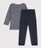 Kinderpyjama aus Nicki blau SMOKING/weiss MARSHMALLOW