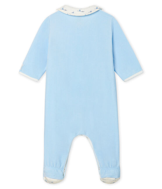 Baby-Strampler aus Velours für Jungen blau TOUDOU