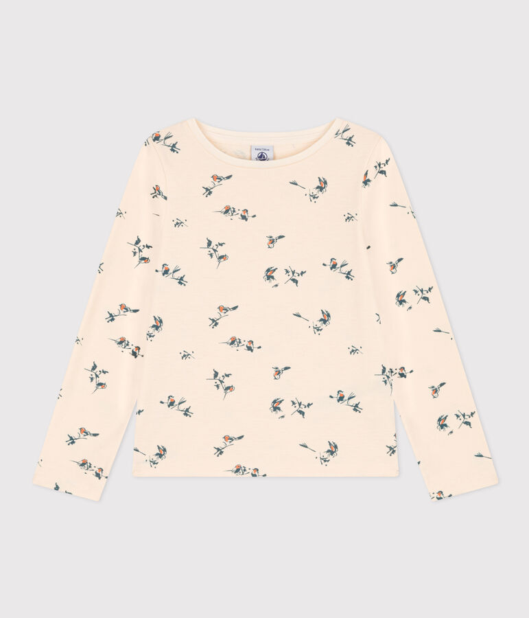 Lang&auml;rmeliges T-Shirt mit Blumenprint aus Baumwolle f&uuml;r Kinder/M&auml;dchen naturfarben/vielfarbig