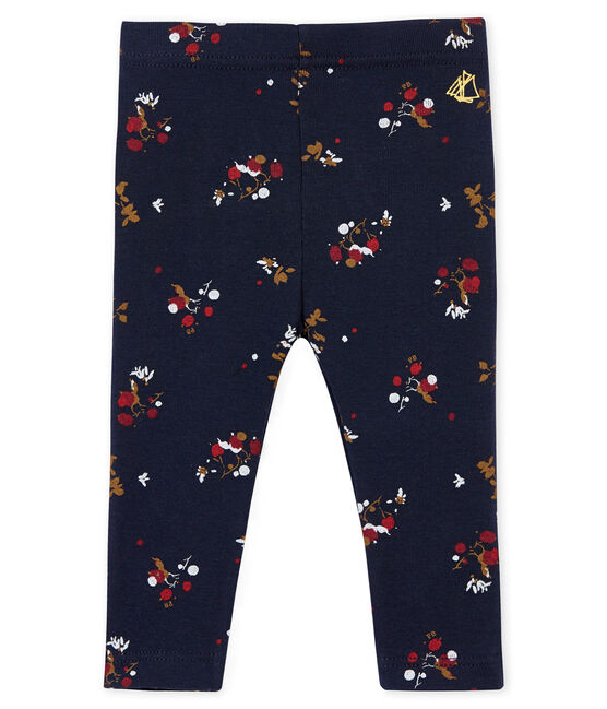 Bedruckte Baby MädchenLeggings blau SMOKING/weiss MULTICO