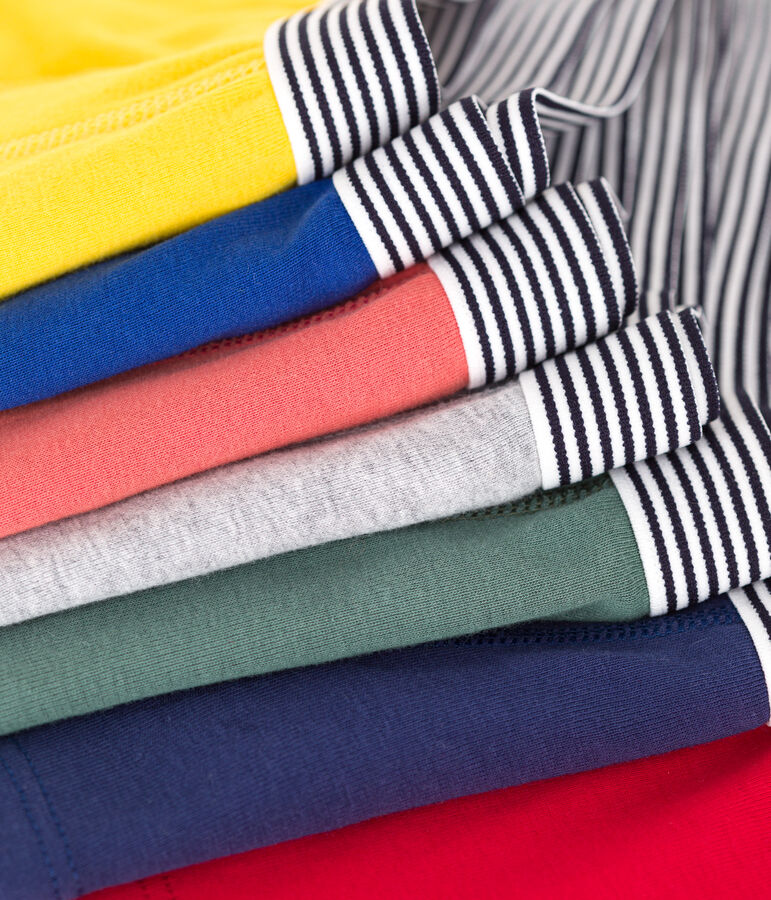 7er-Set Kinder-Boxershorts aus einfarbiger Baumwolle vielfarbig