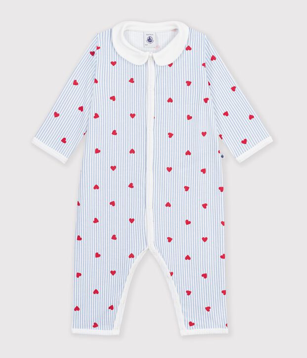 Pyjama b&eacute;b&eacute; en coton sans pieds imprim&eacute; c&oelig;urs weiss/vielfarbig