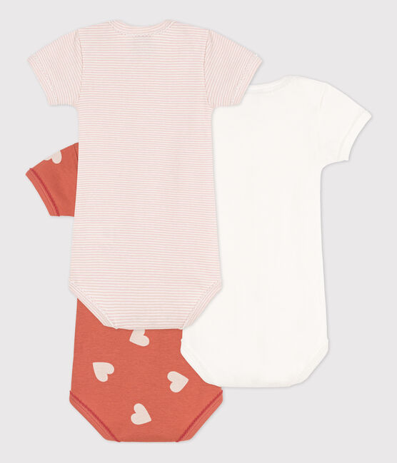 3er-Set kurzärmelige Baby-Bodys aus Baumwolle mit Herzmuster variante 1