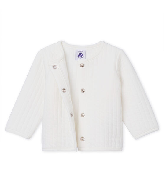 Baby-cardigan aus gestepptem doppeljersey mädchen weiss MARSHMALLOW