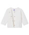 Baby-cardigan aus gestepptem doppeljersey mädchen weiss MARSHMALLOW