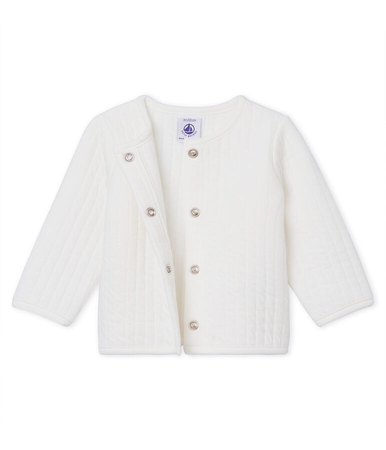 Baby-cardigan aus gestepptem doppeljersey m&auml;dchen weiss