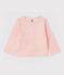 Baby-Cardigan aus Rippstrick für Mädchen rosa MINOIS/weiss ECUME