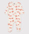 Baby-Strampler aus Molton weiss MARSHMALLOW/ BRANDY