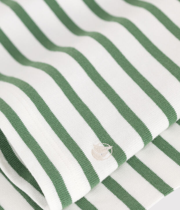 Lang&auml;rmeliges Damen-Streifenshirt Marini&egrave;re aus Baumwolle gr&uuml;n/gr&uuml;n