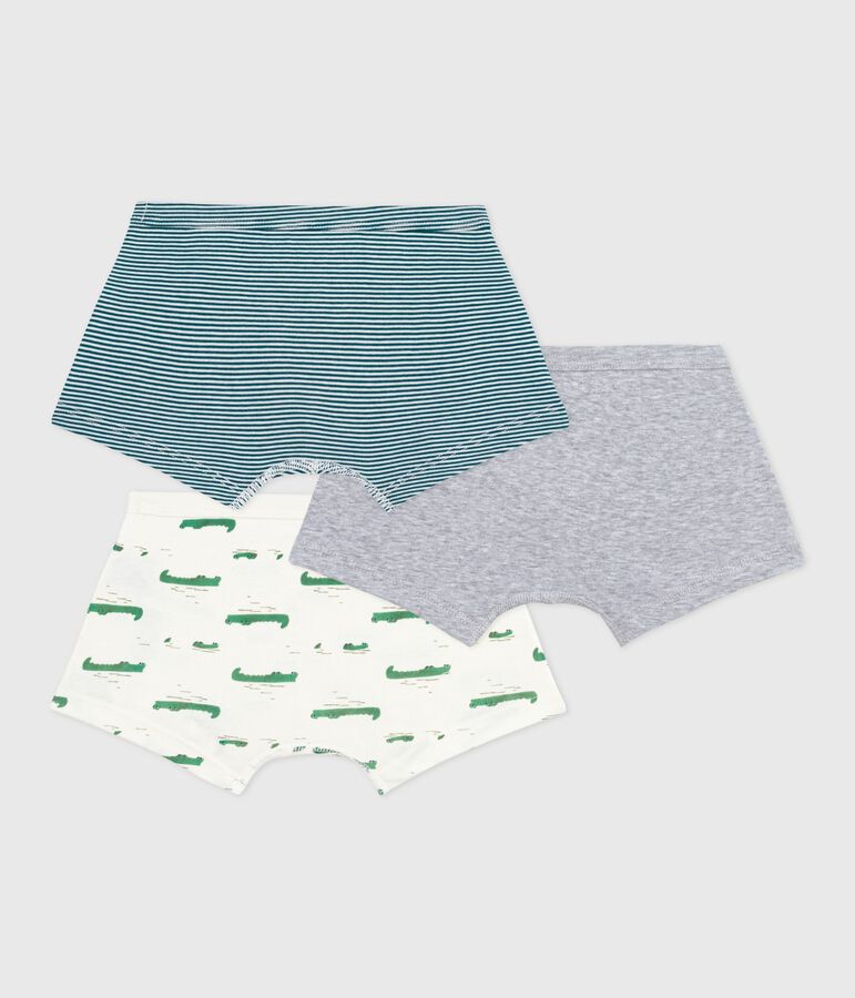 Set Kinder-Boxershorts mit &uuml;berzogenem Bund aus bedruckter Baumwolle vielfarbig