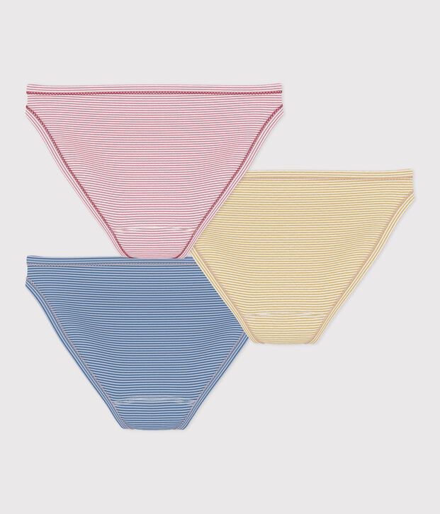 Set Damen-Slips aus Baumwolle mit Streifen vielfarbig