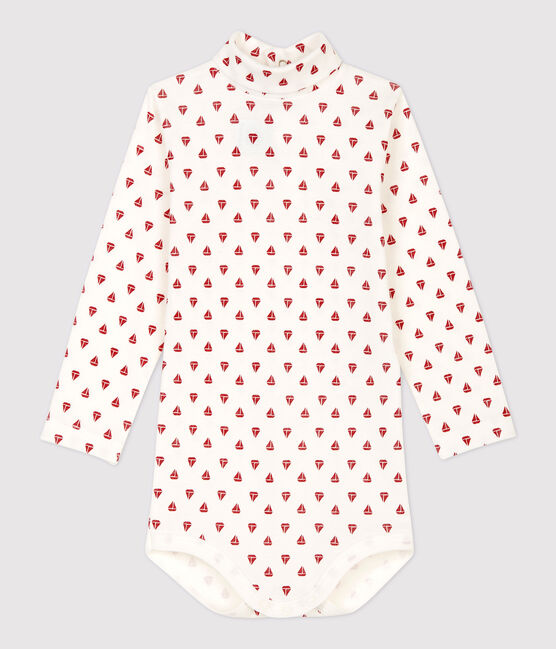 Baby-Body aus Baumwolle. weiss MARSHMALLOW/rot TERKUIT