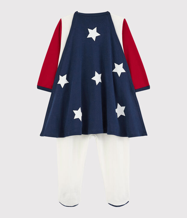 Verspielter Strampler im Super-Baby-Stil aus Baumwolle rot/weiss