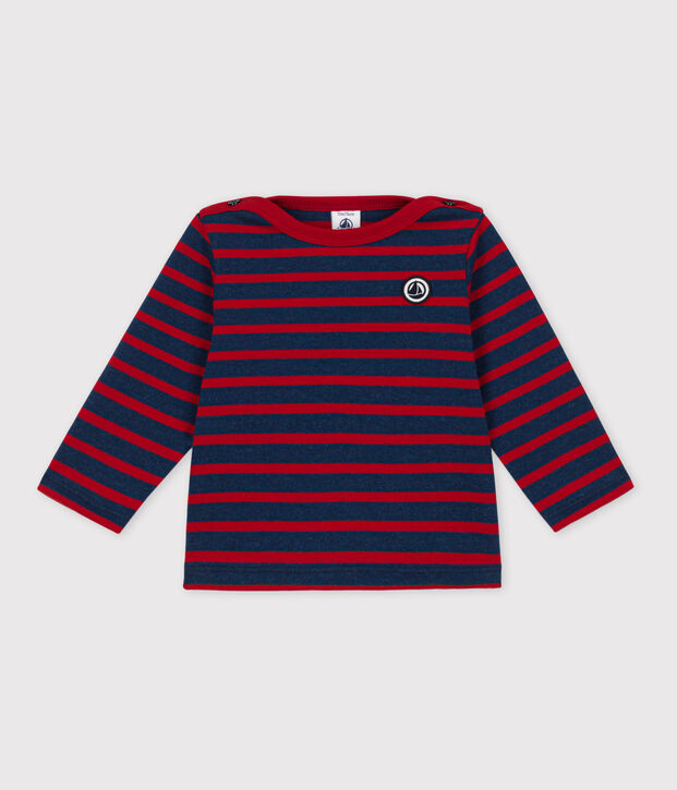 Baby-Streifenshirt aus dickem Jersey blau/rot