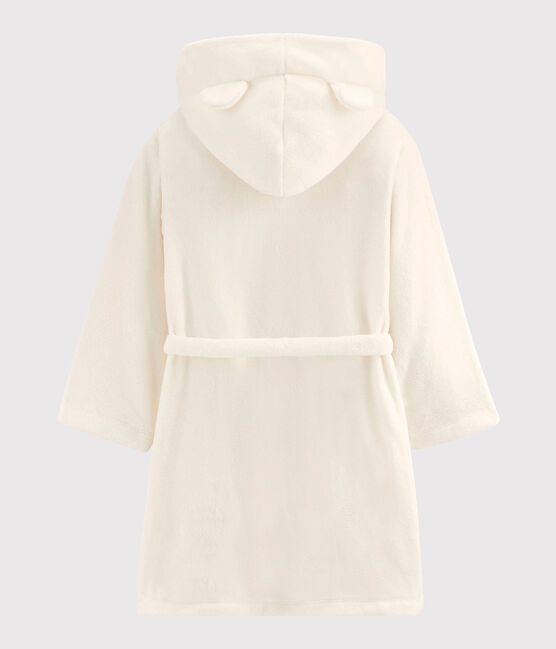 Fleece-Morgenmantel für Jungen weiss MARSHMALLOW