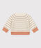 Gestreifter Baby-Cardigan aus Woll weiss MARSHMALLOW/weiss MULTICO