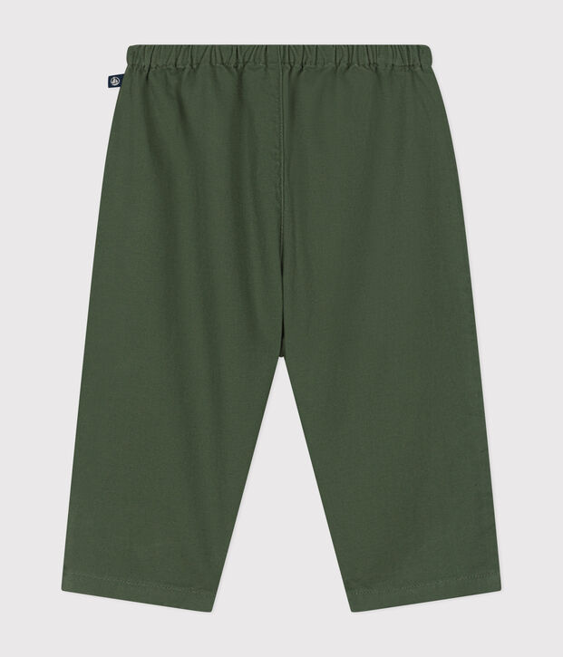 Baby-Hose aus Baumwolle und Leinen gr&uuml;n