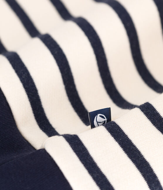Damen-Sweatshirt mit Reißverschluss-Stehkragen aus aufgerautem Molton weiss AVALANCHE/blau SMOKING