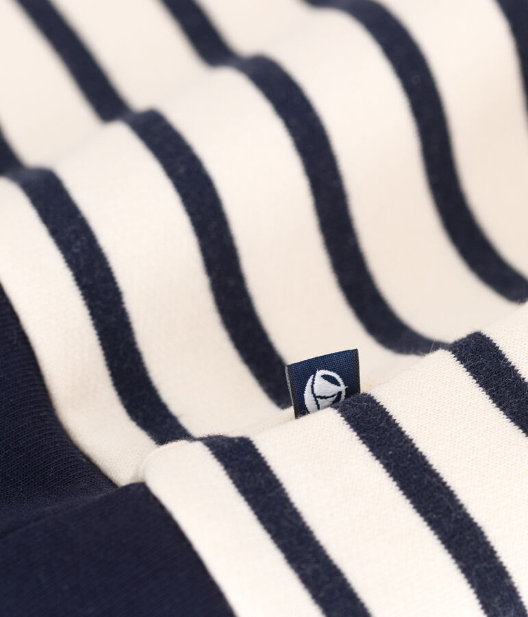 Damen-Sweatshirt mit Rei&szlig;verschluss-Stehkragen aus aufgerautem Molton weiss AVALANCHE/blau SMOKING