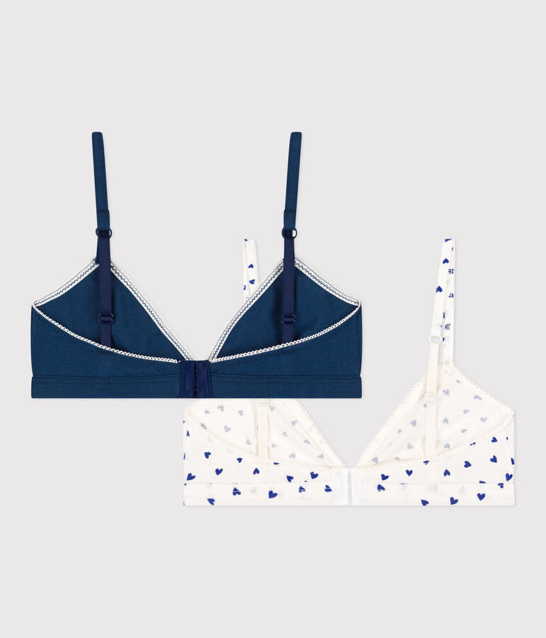 2er-Set BHs aus Baumwolle und Elastan mit Herzmotiv f&uuml;r M&auml;dchen variante 1