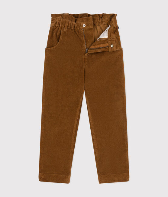 Kinder-Hose aus Fein-Cord für Mädchen braun CUIVRE
