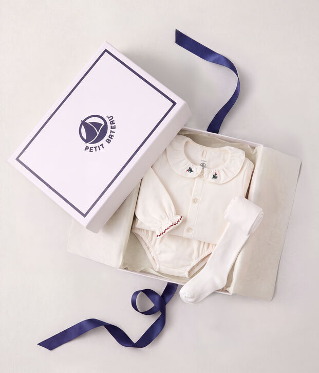 Baby-Geschenkset mit Bluse, Bloomer und Strumpfhose vielfarbig