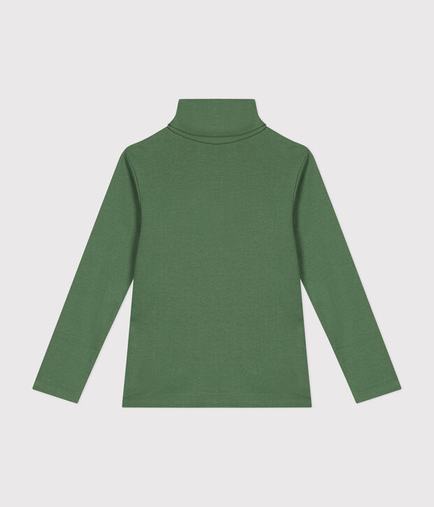 Kinder-Rollkragenshirt aus Baumwolle f&uuml;r M&auml;dchen und Jungen gr&uuml;n